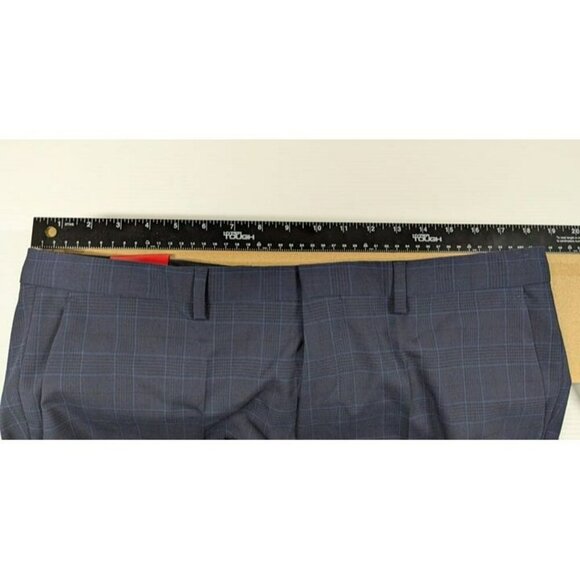 HUGO Hesten Tonal Plaid Extra Slim Fit Suit Pants Dark Blue Size 36R (MSRP $198) - Picture 6 of 6